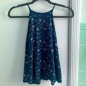 Blue floral tank top